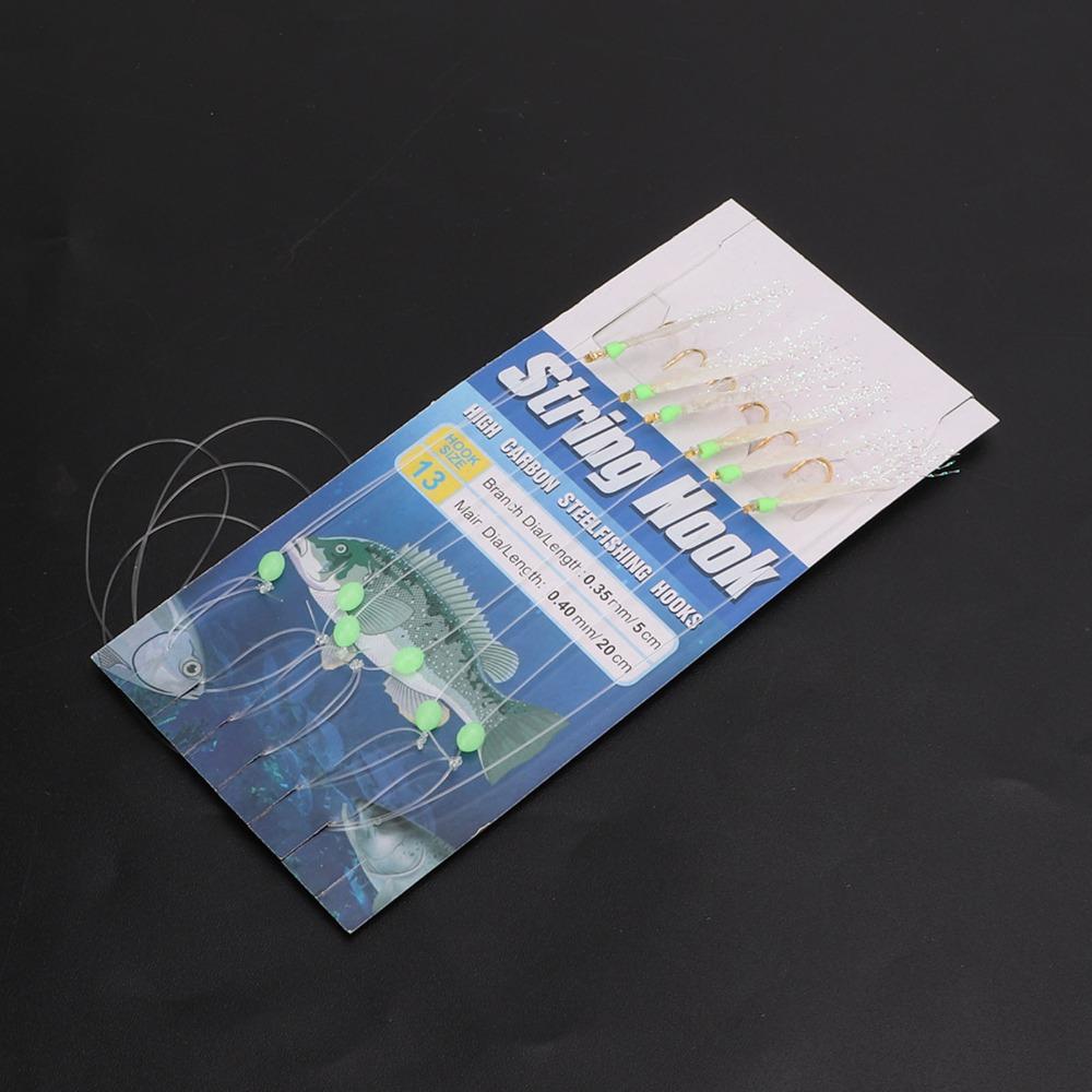 5 Sets Soft Fish Skin Fishing Bait Rigs with 6 Hooks Fishing Lure Rigs  Big Fish Fishing