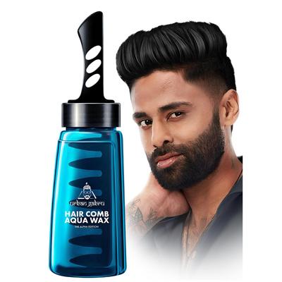Воск для волос UrbanGabru Aqua | Воск для укладки волос Alpha Edition 2-в-1 для мужчин | Сильная фиксация, влажный вид и блестящий финиш на весь день (260 мл)