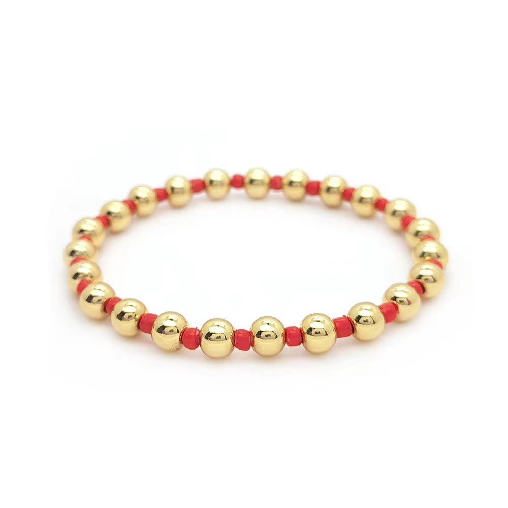 KKBEAD 18K Gold Plated Bracelets Boho Summer Beaded Stretch Bracelet Y2k Jewelry for Women Accessories Pulseras Mujer Moda