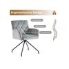 Ensemble de chaises - MUVOE - 6 chaises - Rembourrées - Métal - Gris clair