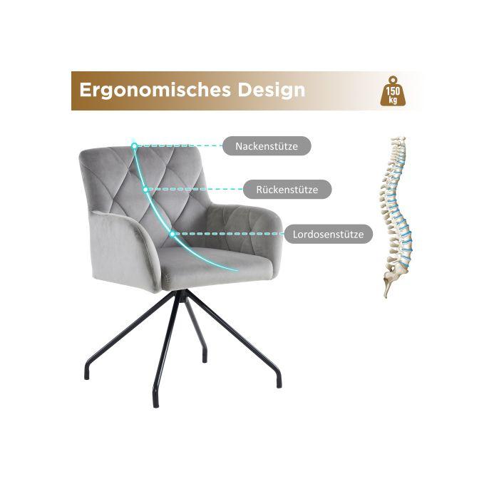 Ensemble de chaises - MUVOE - 6 chaises - Rembourrées - Métal - Gris clair