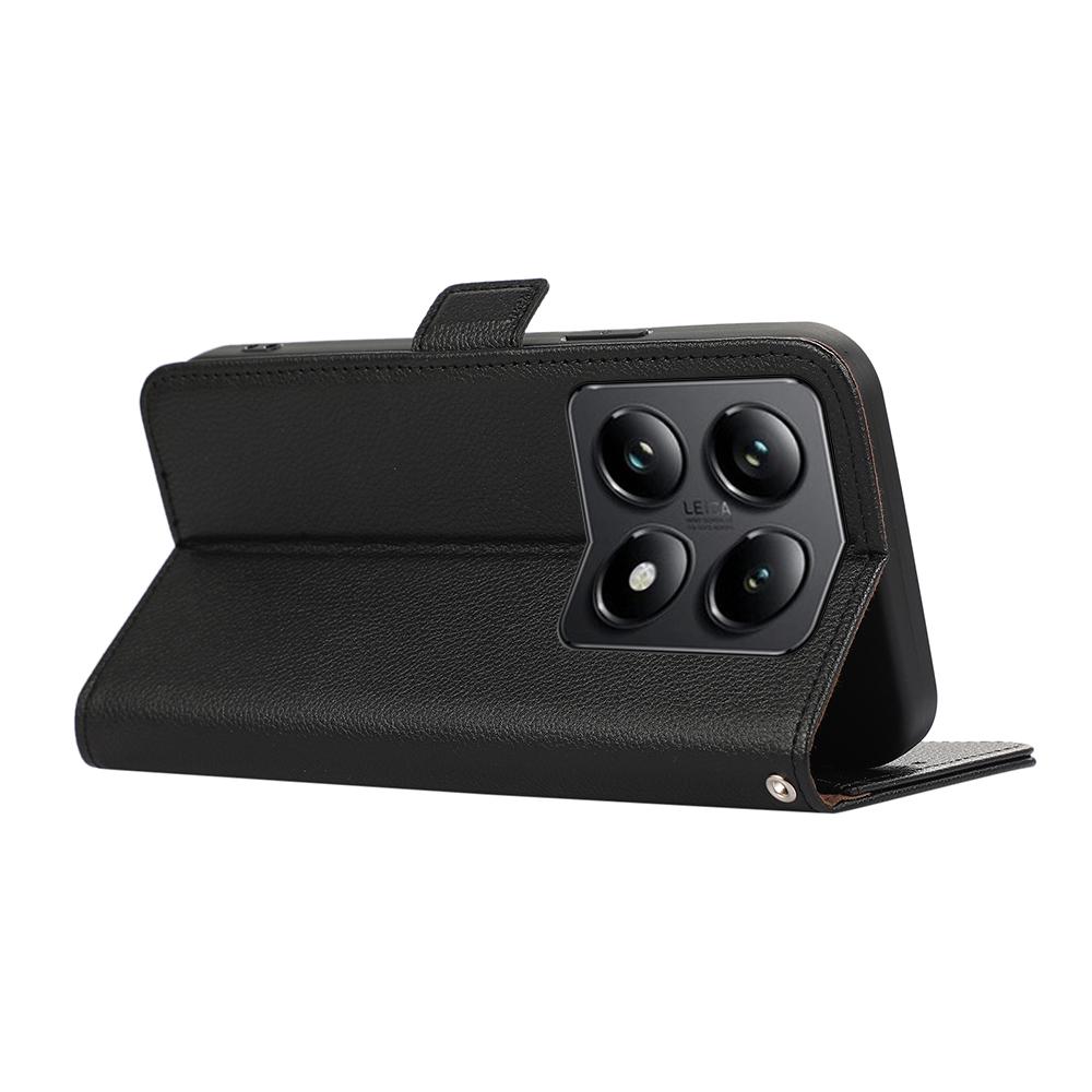 ABEEL For Xiaomi 14T Case Litchi Texture Leather RFID Blocking Phone Cover