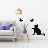 Cat Butterfly Printed PVC Waterproof Self-adhesive Removable Wall Stickers