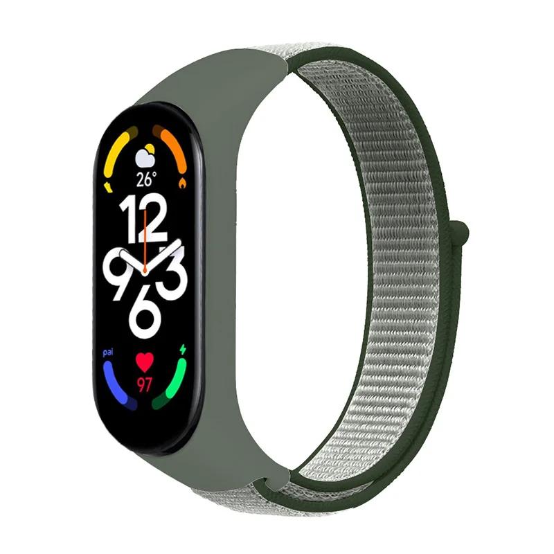 Нейлоновый ремешок-петля для Mi band 6 7, сменный мягкий регулируемый ремешок для наручных часов, браслет для Xiaomi Mi band 3 4 5 6 7
