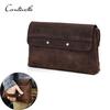 CONTACT'S Men Clutch Bags Crazy Horse Leather Long Wallet Men Large Capacity Hand Bag Male Purse With Phone Pocket