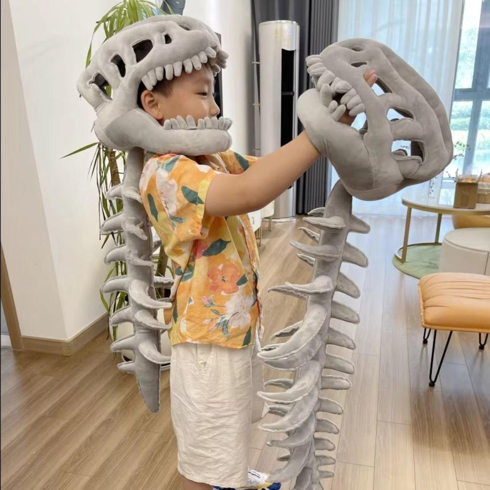Soft Dinosaur Skeleton Plush Toys Funny Dinosaur Skeleton Costume Set  Cosplay Costume