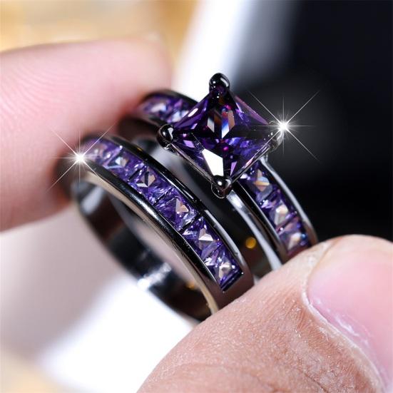 1 пара колец для пары, геометрический декор из стразов, символ любви и единства, юбилейное кольцо, медь, для предложения