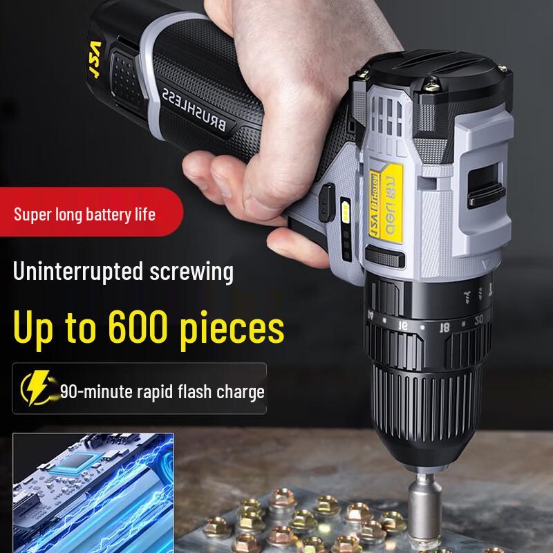 Deli 12V Cordless Brushless Impact Drill CN plug (adapter included)