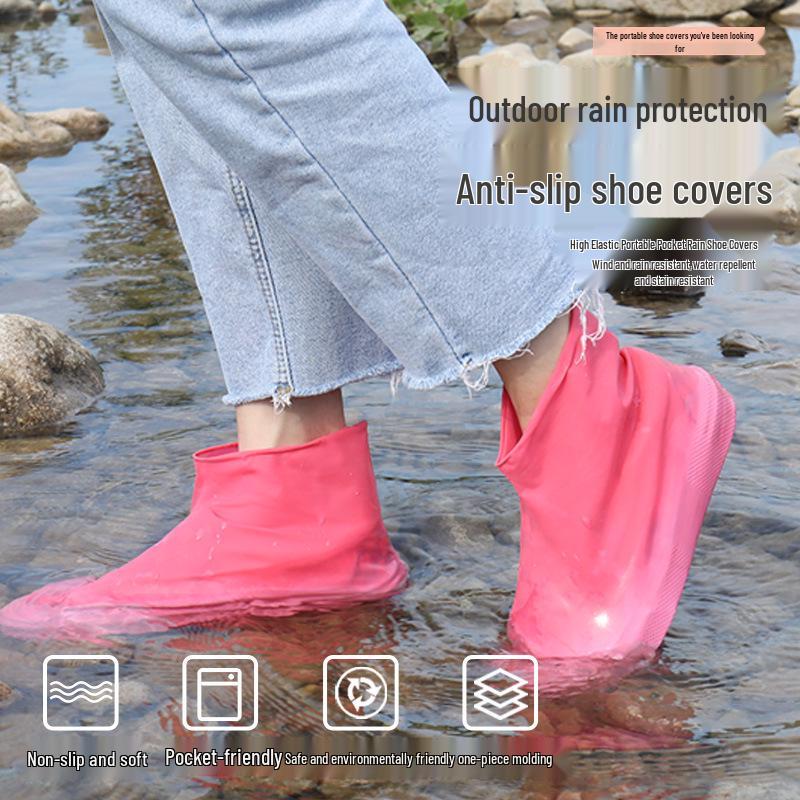 Водонепроницаемые латексные бахилы до середины икры с нескользящей подошвой – Толстые, эластичные и портативные