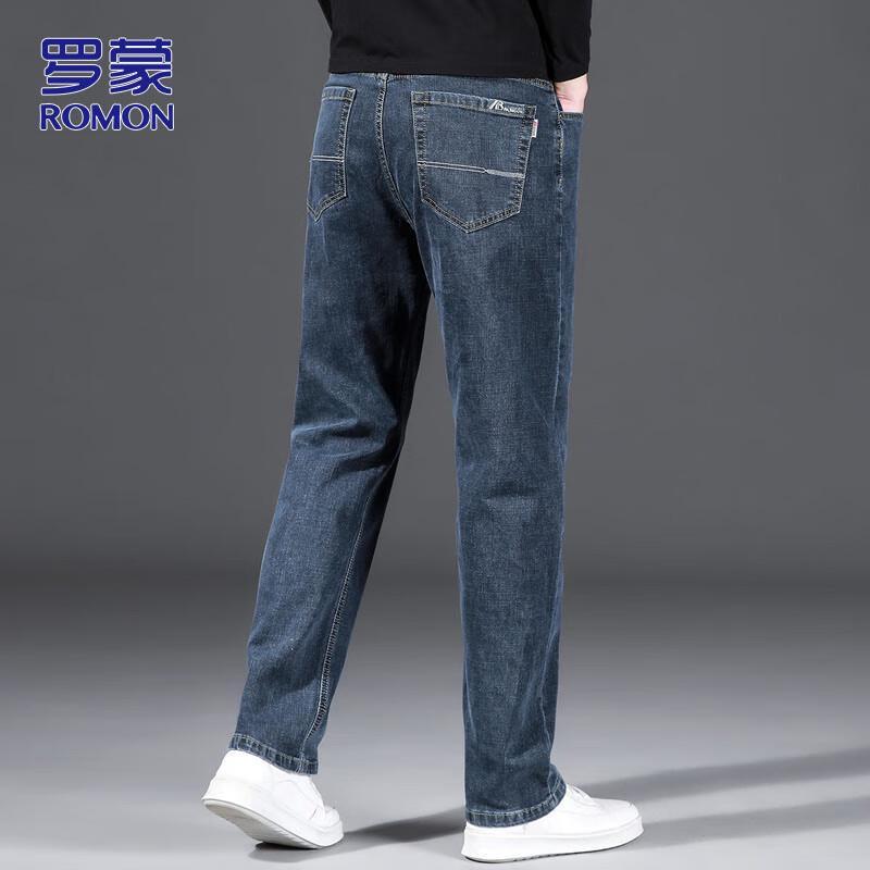 ROMON Мужские прямые джинсы свободного кроя