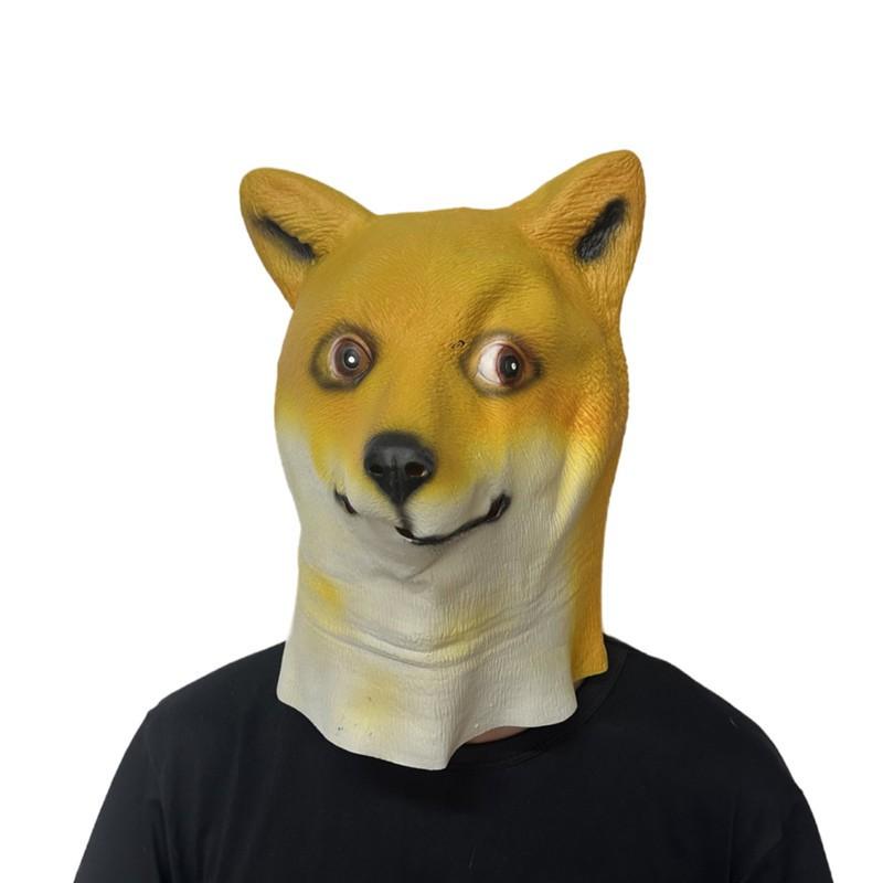 Halloween Eco-Friendly Latex Mask Shiba Inu German Shepherd Husky Donkey Headgear Cosplay Party Prank Prop