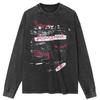 Футболка уличная Leeters Graphic Washed Black, хлопковая, унисекс, топы, футболки, большие размеры, длинная футболка