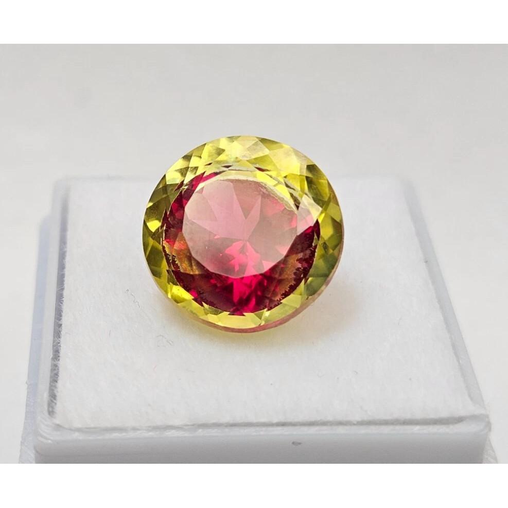 Beautiful Pitambari Sapphire Bi-Color 12+ Ct Round Cut Loose Gemstone
