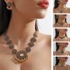 Кисточка Стразы Ожерелье Серьги Имитация Жемчуга Чокер Ожерелье Набор Ретро Набор Ювелирных Изделий Вечеринка