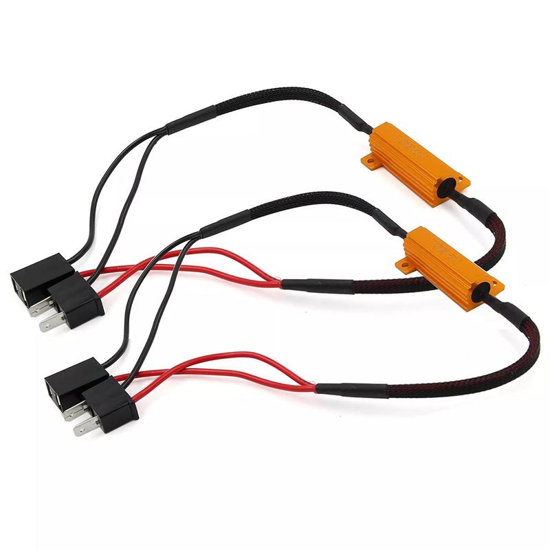 2x 50W 6 ohm H7 Car Load Resistor Error Canceller LED Decoder Canbus Free Wiring Canceller Decoder Light Aluminum shell power