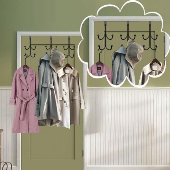 Двухслойный металлический крючок Yousheng, не повреждает дверь, простая установка, подвешивание рождественских венков, многоцелевой крючок для одежды