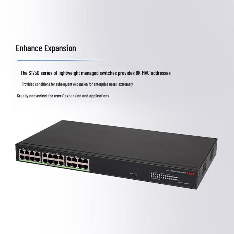 H3C 24-Port Full Gigabit Layer 2 Managed PoE Network Switch