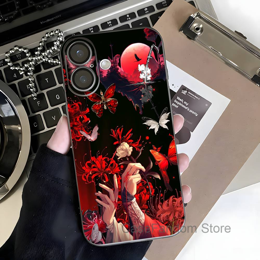 Гуль Алый Паук Лилия Токио Для iPhone 17,16,15,14,13,12,11,Pro,Max,Plus Магнитная Беспроводная Зарядка Прозрачный серый Чехол для Телефона