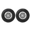 2Pcs 114 Scale RC Car Front Tires Metal Wheel Rims Hubs Rubber Tires Kit for Tamiya 114 RC Car