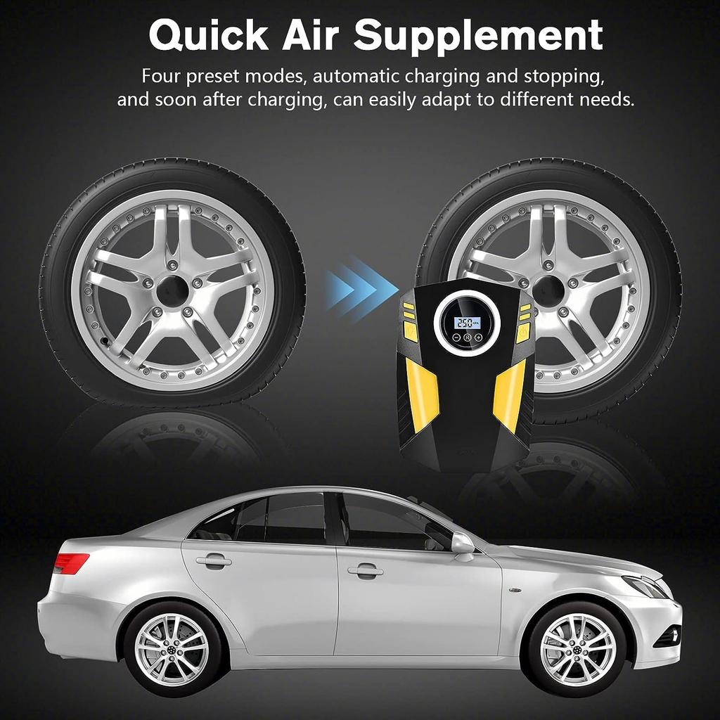 Tire Inflator Digital Portable Air Compressor for Car Tires,12V DC Car Tire Pump 100PSI Car Pump, Mounted Air Pump Electric Air Pump