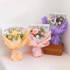 Hand Woven Rose Bouquets Yarn Knitted Mixed Bouquets Finished Products Birthday Gifts for Girlfriends and Teachers