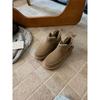 Womens Winter Short Snow Boots With Buckle Round Toe Warm Wool Fur Lined Slip Resistant Rubber Sole