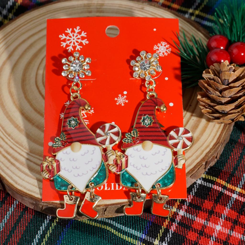 Горячая Распродажа Новые Рождественские Серьги-Подвески Мультфильм Алмазный Сплав Материал Рождественские Серьги Серия