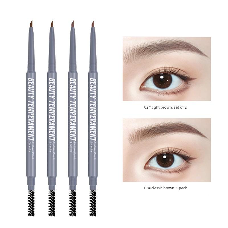 [Get 4 Pieces] Rose Su Double-Ended Eyebrow Pencil Is Waterproof, Long-Lasting, Does Not Fade, Is Smooth, Easy to Apply, and Does Not Clump