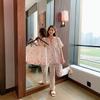 Summer ice silk cardigan pajamas women's sweet and cute short-sleeved leopard print hellokitty loungewear three-piece set