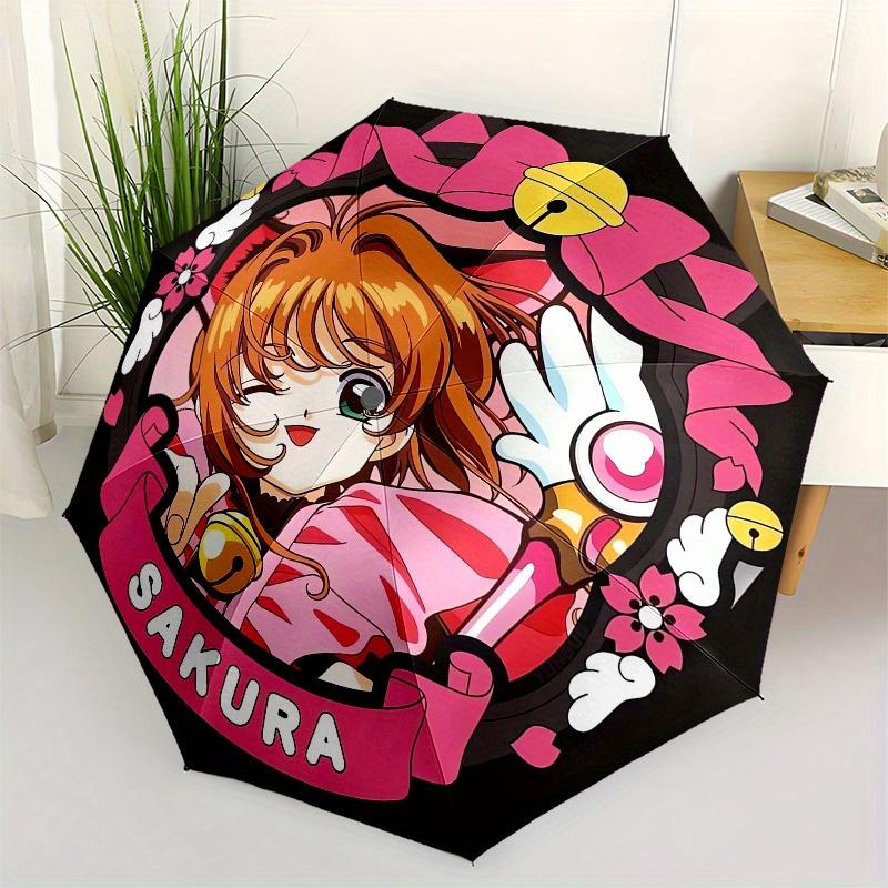 1pc Cardcaptor Sakura Badge Umbrella with Plastic Handle,Suitable for All Seasons Home Travel Outdoor UmbrellaM1086
