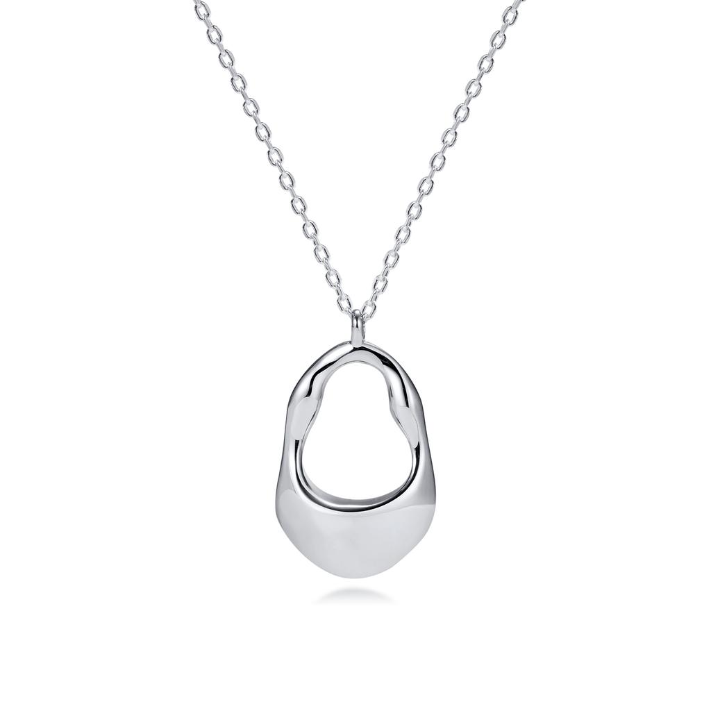 18K Gold Plated Pendant Necklace For Women, Hollow Irregular Statement Necklace Trendy Jewelry