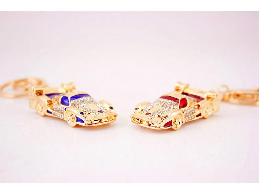 Очаровательный брелок со стразами в виде спортивного автомобиля: Милая металлическая модель подвески, идеальный подарок для рукоделия