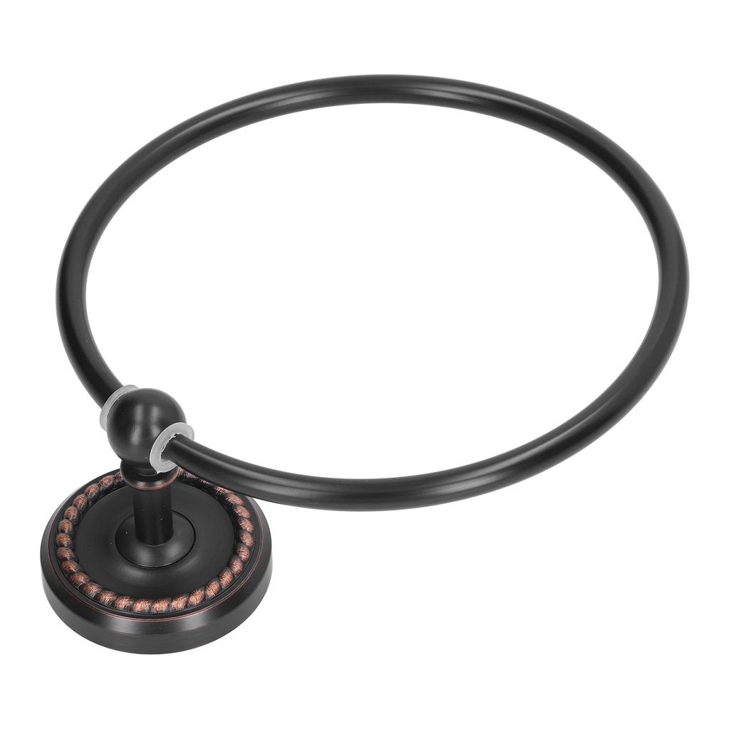 Bathroom Towel Ring Brass Wall Mounted Antique Towel Holder Toilet Towel Rack Black Twisted Pattern