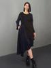 Xitao Contrast Color Patchwork Asymmetrical Dresses HJF86619