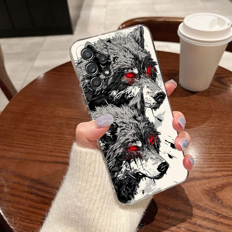 The Wolf Lion Cat Clear Soft Phone Case For Samsung Galaxy A56 A57 A37 A55 A54 A36 A35 A26 A25 A16 A17 A07 A52 A34 A73 A53 Cover
