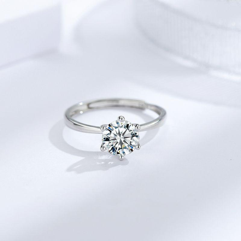 Классическое кольцо из серебра 925 пробы с шестью крапанами, женское кольцо-корона из 18-каратного белого золота, парное кольцо, кольцо с бриллиантом в один карат