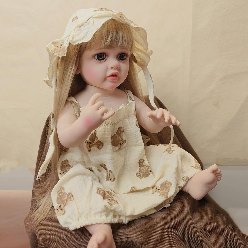 22-дюймовая кукла-реборн Бетти, мягкая силиконовая игрушка из винила с полным телом, реалистичная игрушка для новорожденного, парик для волос, подарки для детей, игрушки