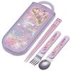 Trio Set of Chopsticks, Spoon, and Fork, Disney Rapzel Design, Size 23, for Girls, Antibacterial, Made In Japan, TACC2AG-A