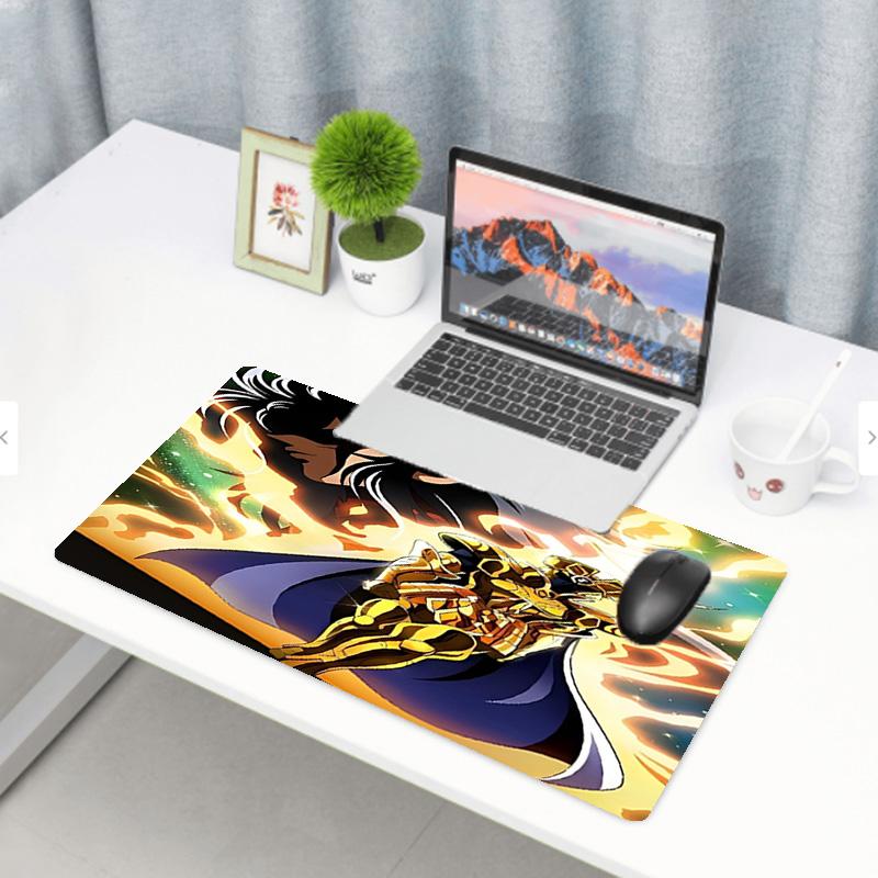 Saint Seiya Print Mouse Pad, Anti‑Slip Desktop keyboard Mat, for PC Laptop Gaming Working Daily Use, Cool Festival Surprise Gift