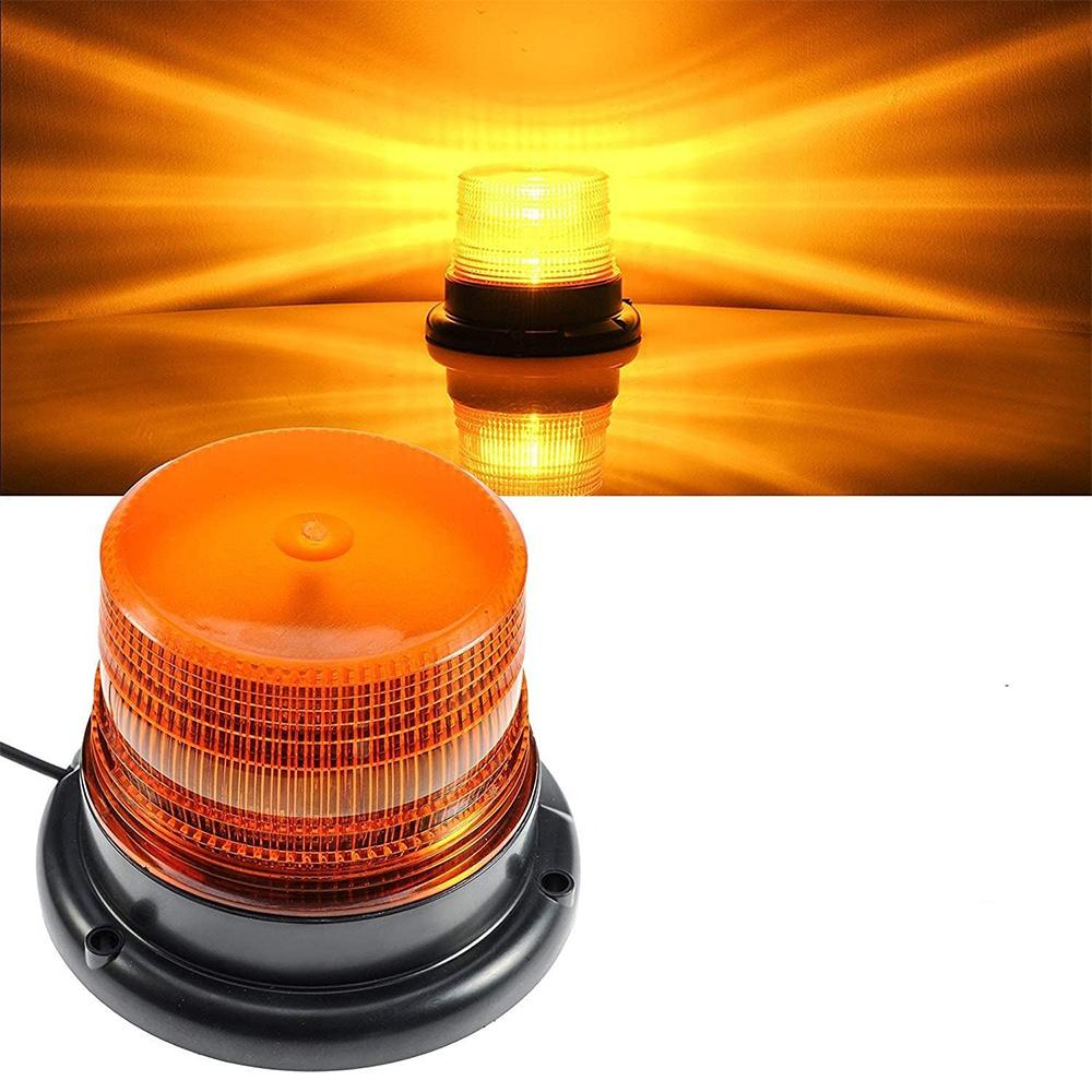 Amber LED Strobe Warning Lights, Emergency Flashing Beacon Light with Magnetic for Vehicle Truck Tractor Golf Carts UTV Car Bus
