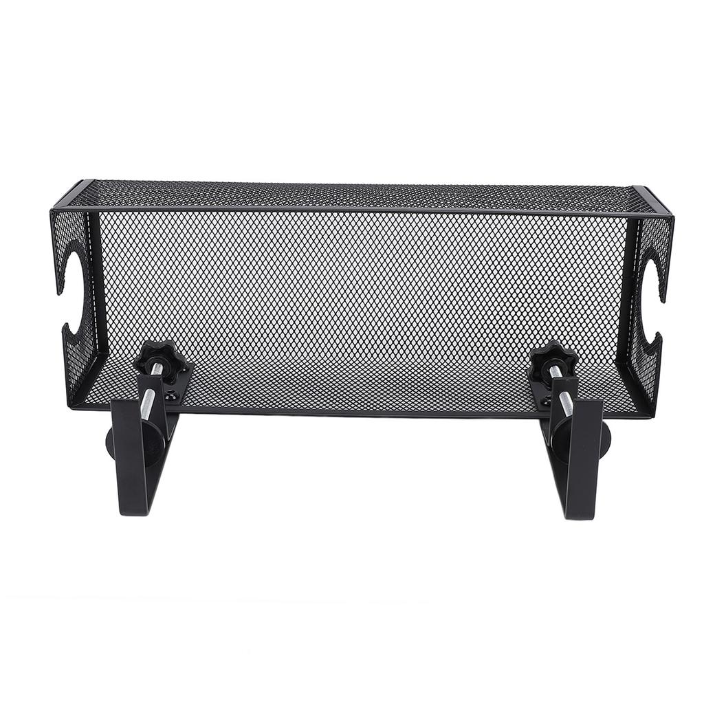 Under Desk Cable Management Tray Carbon Steel Side Round Hole Trapezoidal Desk Cord Organizer for Study Office Black