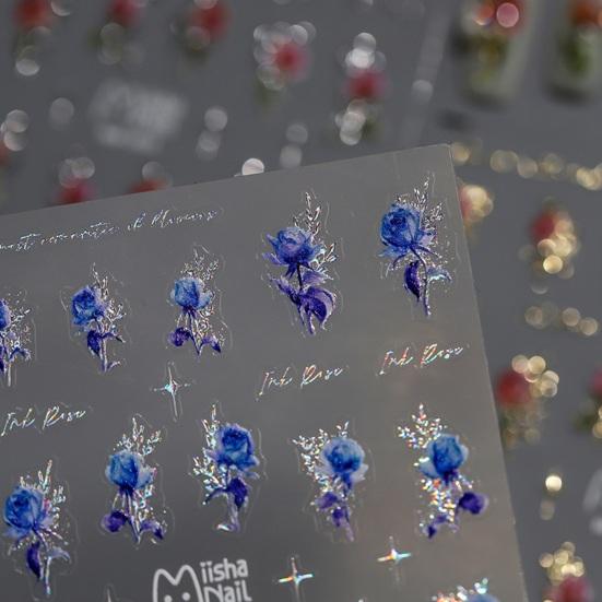 3D наклейки для дизайна ногтей с розами, ультратонкие самоклеящиеся цветочные наклейки, советы по маникюру своими руками, клей для ногтей, украшение для женщин, девочек, дизайн ногтей