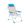 Chaise Pliante - Marbueno - Rayures Bleu Beige - Aluminium - 5 Positions - Résistante