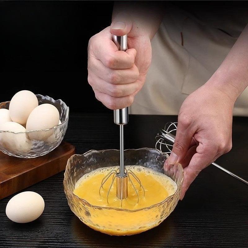 Self Rotating Egg Beater, Household Tool, Manual Mixer, Innovative Kitchen Accessories, Convenient Small Tool
