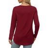 GMXIA Autumn Women's Solid Color Long Sleeve Top Round Neck Loose Casual Base Shirt