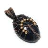 Tree Of Life Black Eye Obsidian Pendant Handmade Gemstone Jewelry, 999 Copper Wire Wrapped Pendant Design Jewelry Pendant