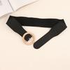 Trendy Women Waistband With Elastic Design And Alloy Round Buckle For Coats And Dresses