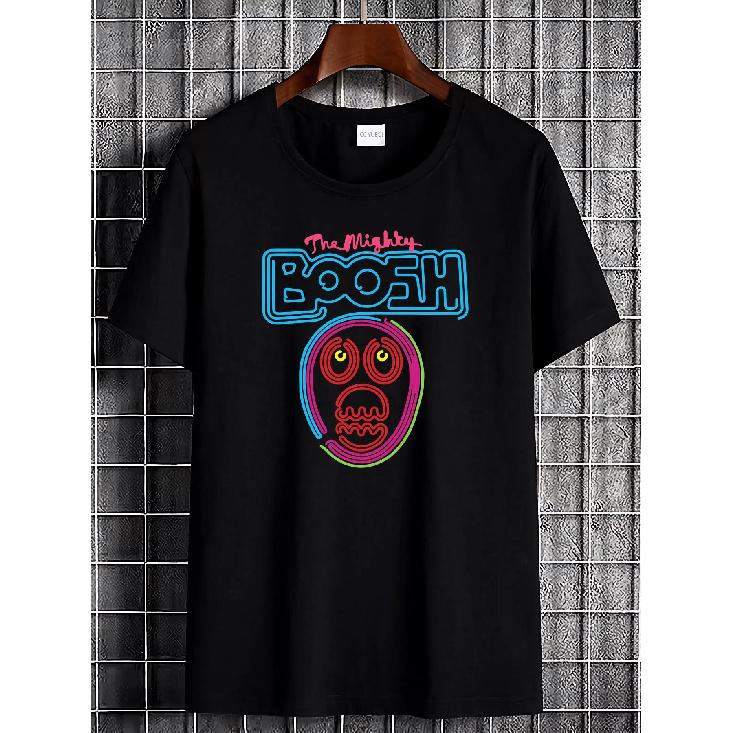 Vintage Y2K The Mighty Boosh Band T-Shirt - Oversized XL Black Retro 2000s Iconic Logo & Iconic Logo Print, Unisex Streetwear Tee, Soft Breathable