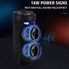 BT Speaker Portable Speaker with Double Subwoofer Deep Bass Lights Loud Boombox Support USB/TF/AUX/FM/BT/MIC for Outdoor Party