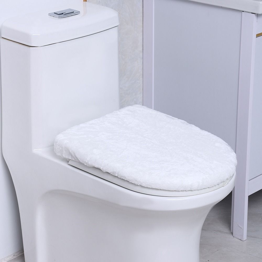 Warm Toilet Seat Cover Thickened WC Cover Easy Install Toilet Lid Cover  Bathroom Decorative